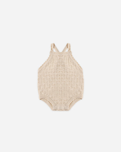 Quincy Mae Annie Knit Romper - Ecru
