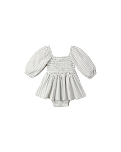 Quincy Mae Lainey Romper - Cloud Stripe