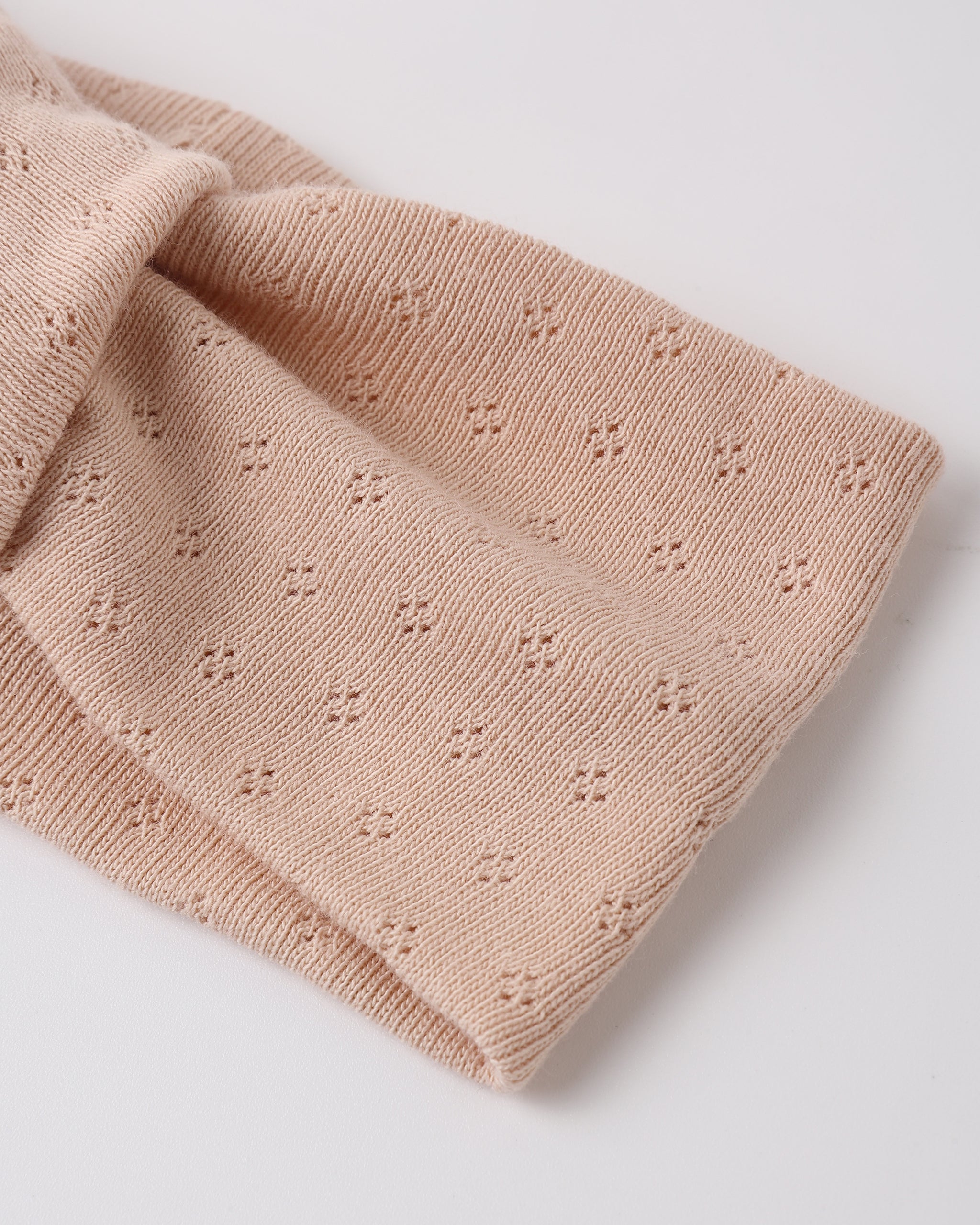 Quincy Mae Pointelle Knotted Headband - Melon