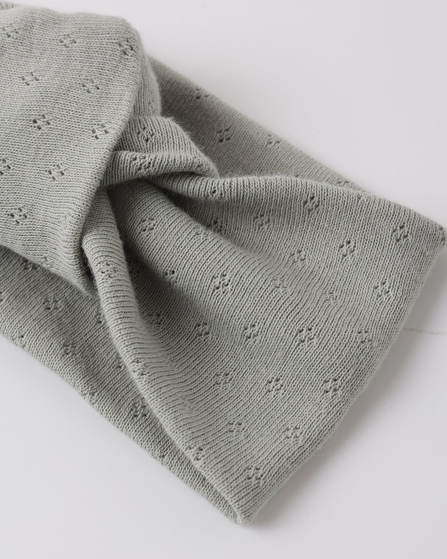Quincy Mae Pointelle Knotted Headband - Sage