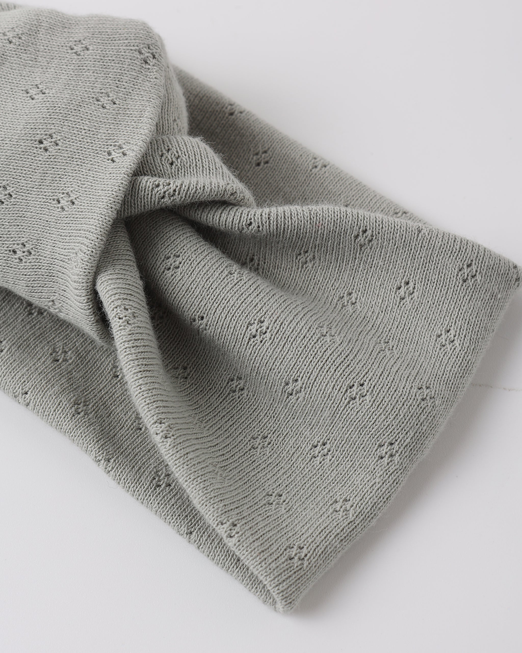 Quincy Mae Pointelle Knotted Headband - Sage