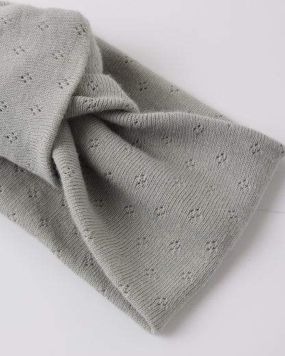 Quincy Mae Pointelle Knotted Headband - Sage