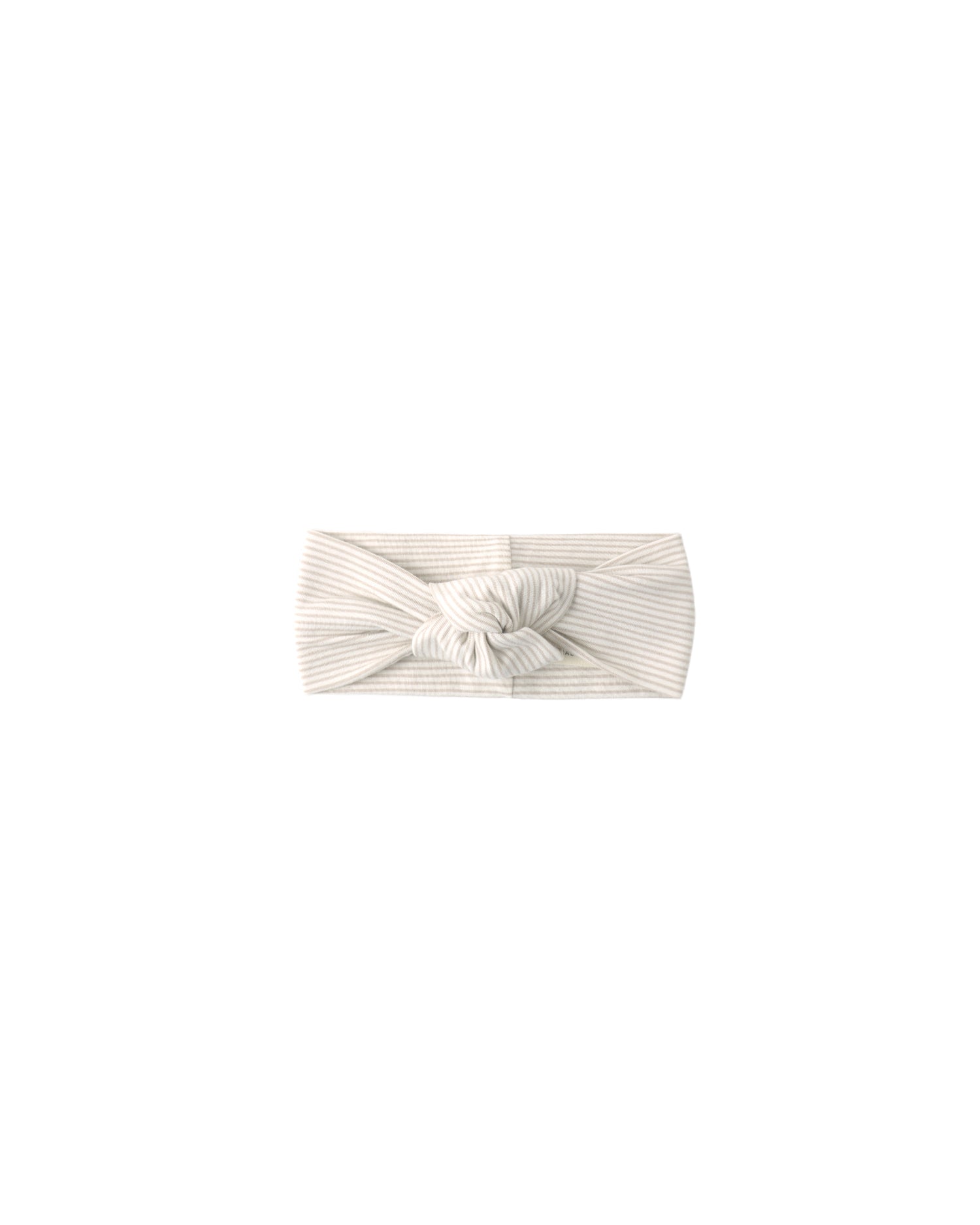 Quincy Mae Knotted Headband - Oat Micro Stripe