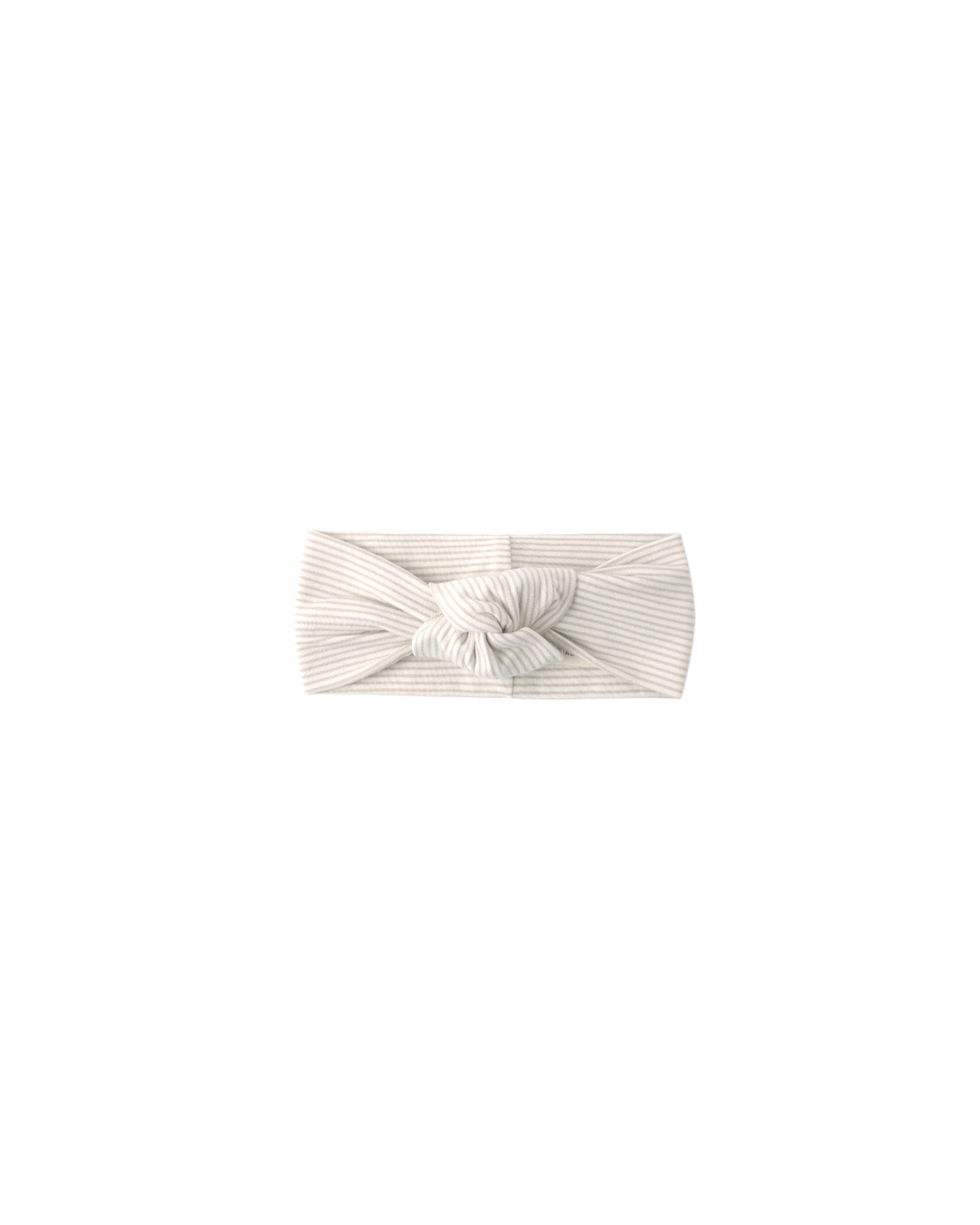 Quincy Mae Knotted Headband - Oat Micro Stripe