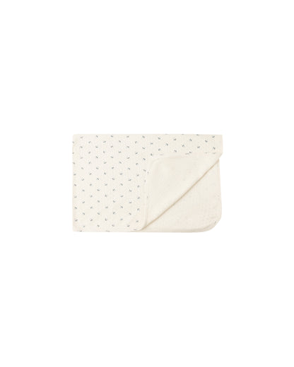 Quincy Mae Pointelle Baby Blanket - Blue  Ditsy