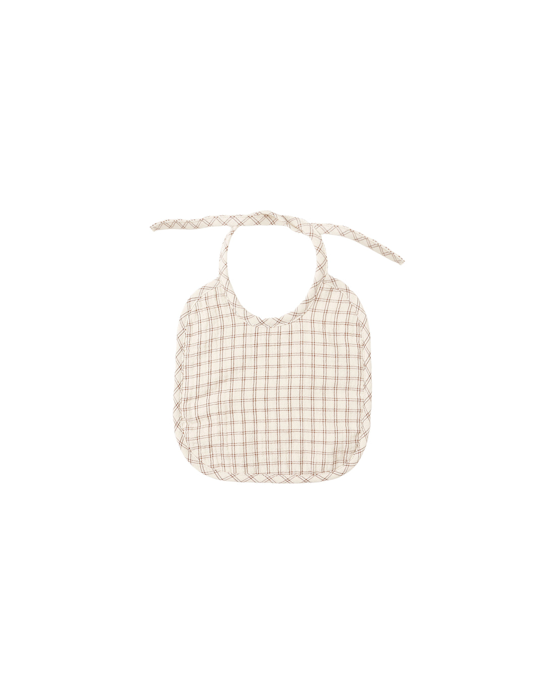 Quincy Mae Woven Tie Bib - Cedar Check