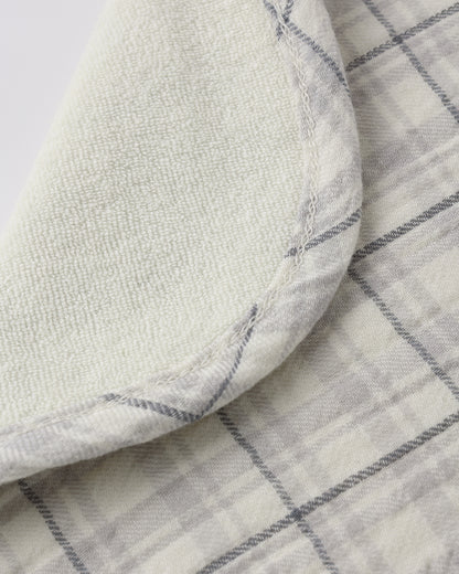 Quincy Mae Woven Tie Bib - Blue Plaid