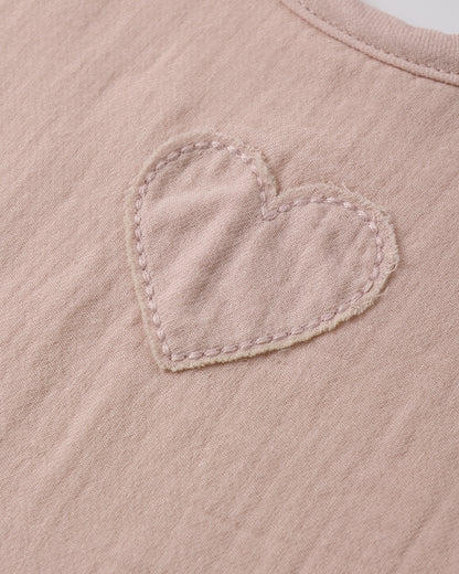 Quincy Mae Woven Tie Bib - Blush