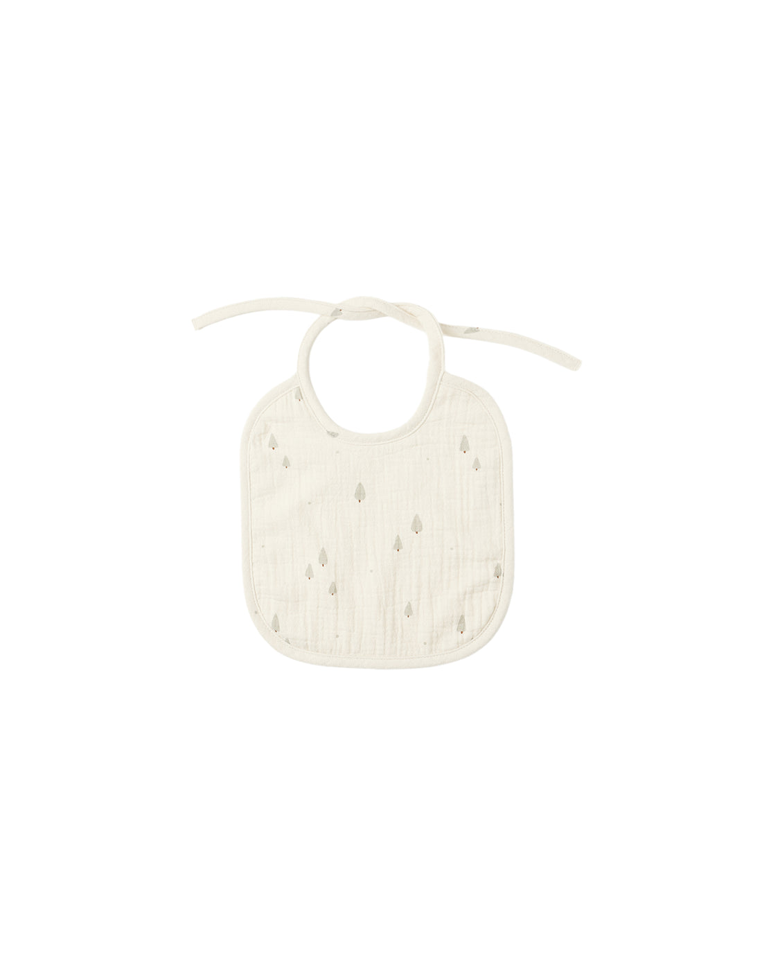 Quincy Mae Woven Tie Bib - Trees