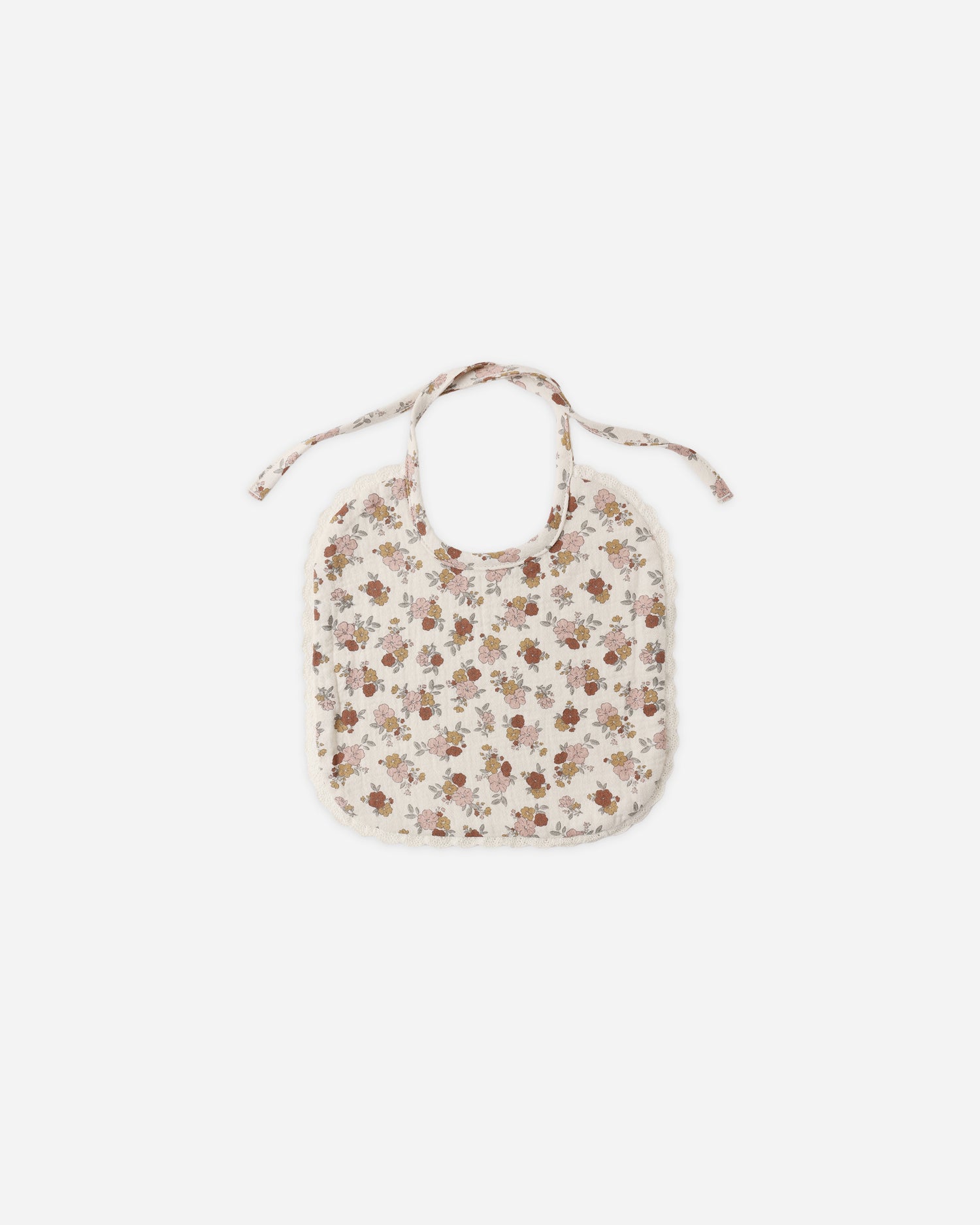 Quincy Mae Woven Tie Bib - Bloom