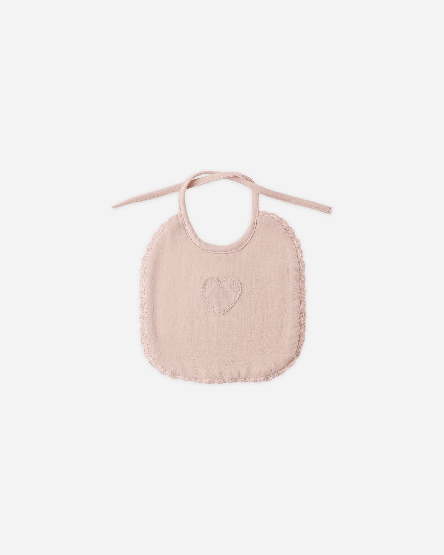Quincy Mae Woven Tie Bib - Blush