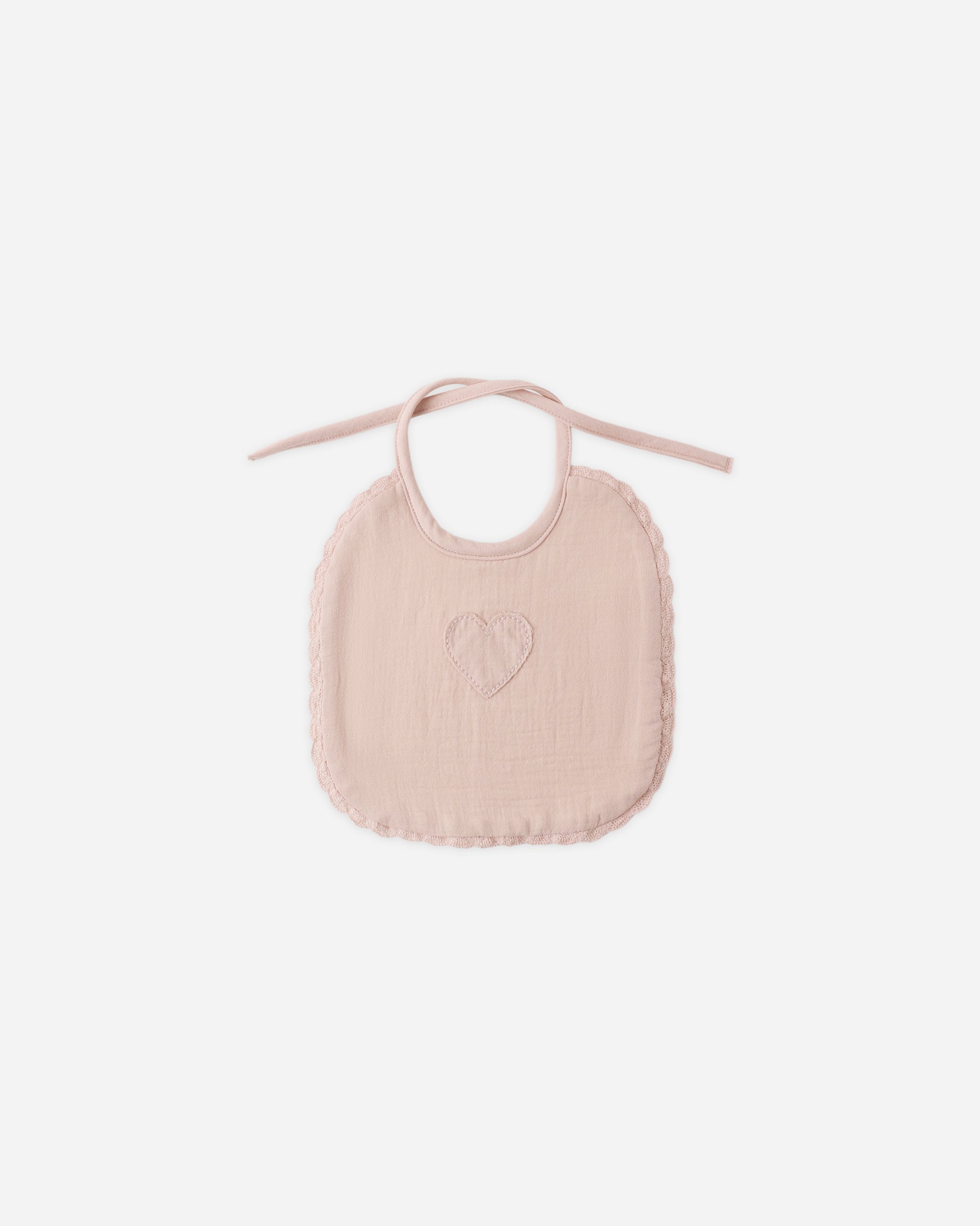 Quincy Mae Woven Tie Bib - Blush