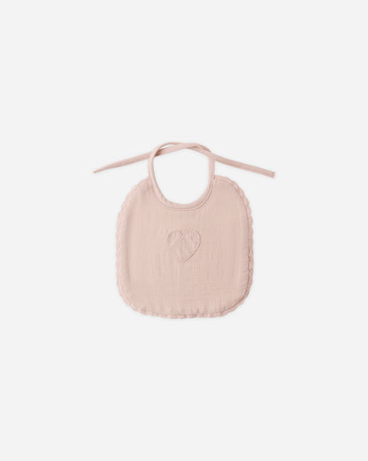Quincy Mae Woven Tie Bib - Blush