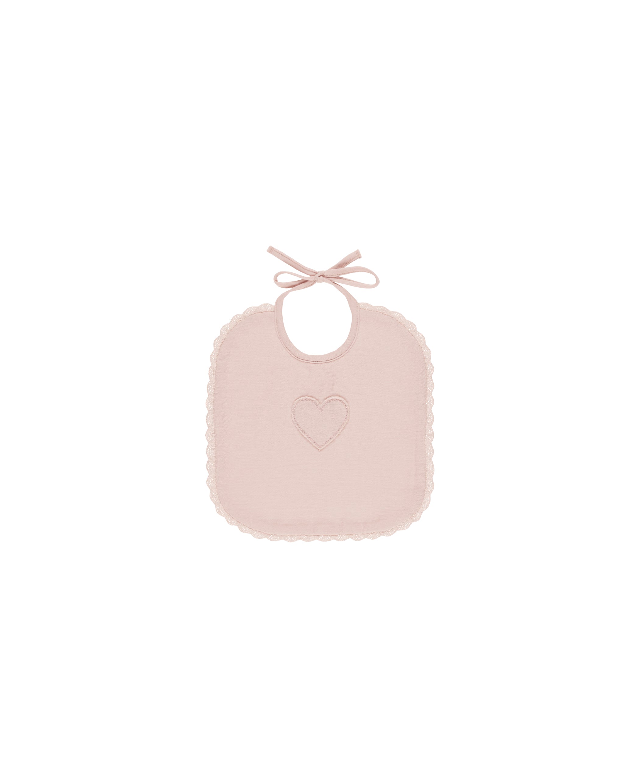 Quincy Mae Woven Tie Bib - Bubblegum
