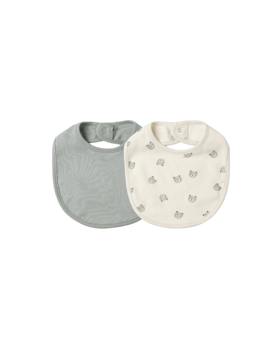 Quincy Mae Jersey Snap Bib, 2 Pack - Bears, Steel Blue