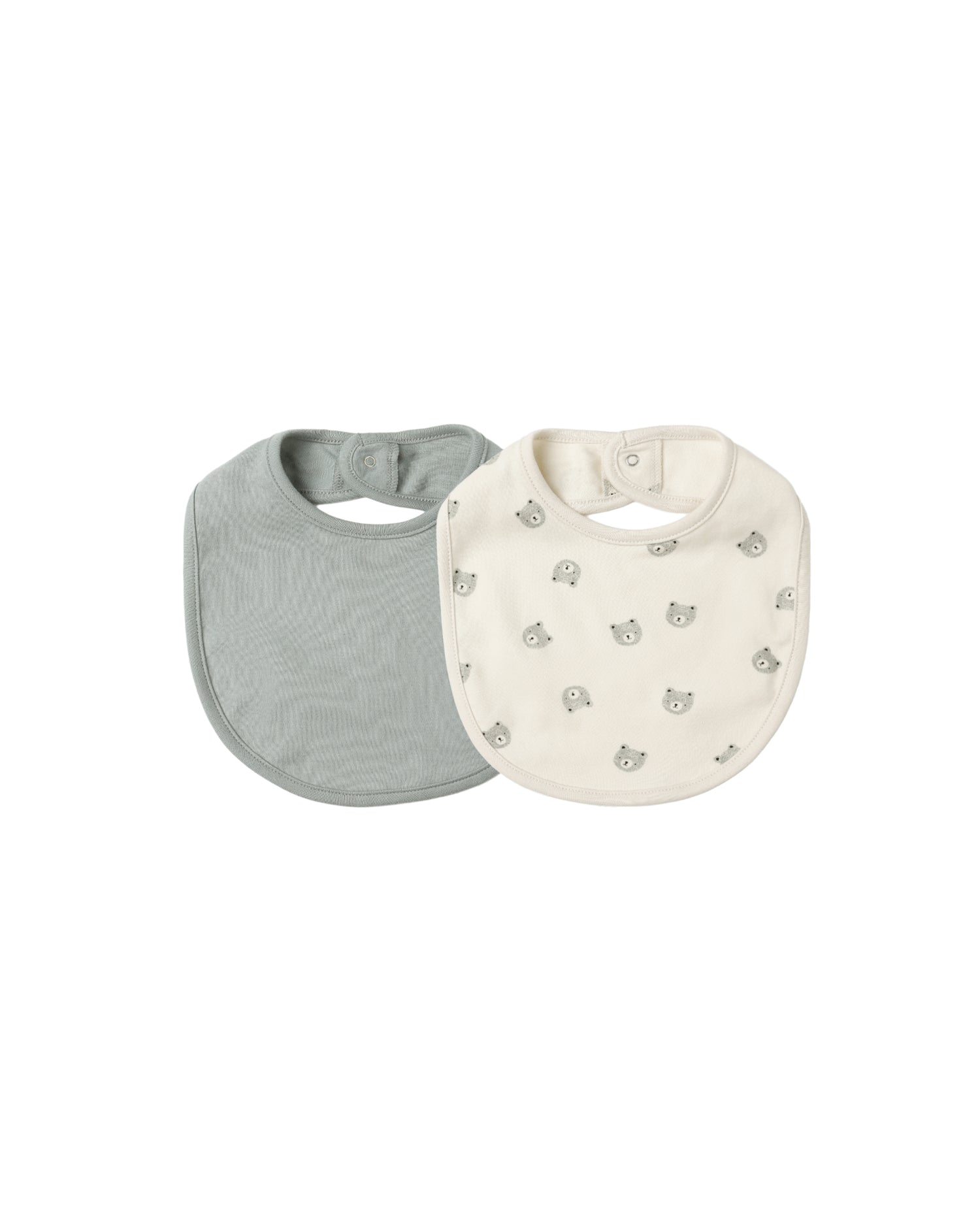 Quincy Mae Jersey Snap Bib, 2 Pack - Bears, Steel Blue