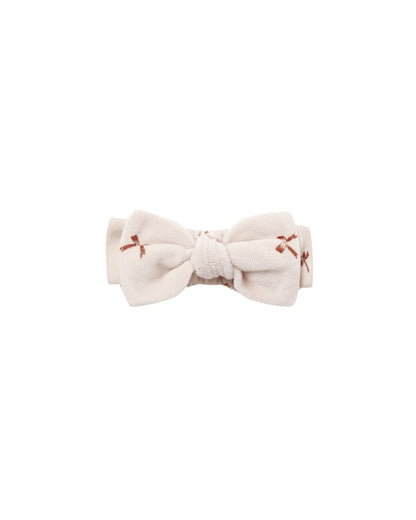Quincy Mae Velour Bow Headband - Red Bows