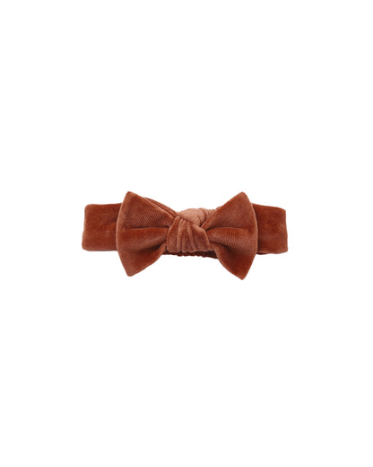 Quincy Mae Velour Bow Headband - Redwood