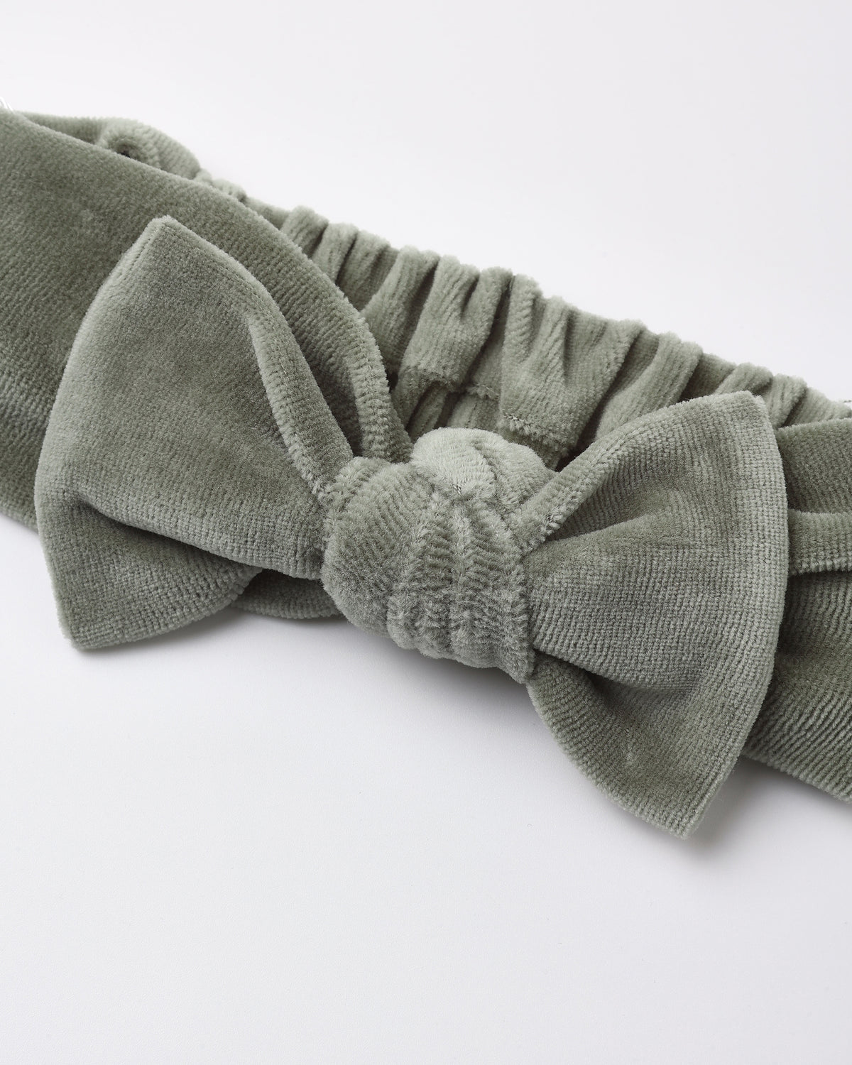 Quincy Mae Velour Bow Headband - Spruce