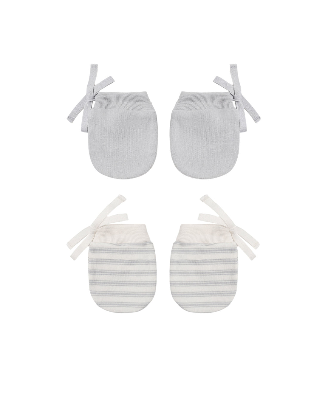 Quincy Mae No Scratch Mittens, Set Of 2 - Cloud Stripe, Cloud