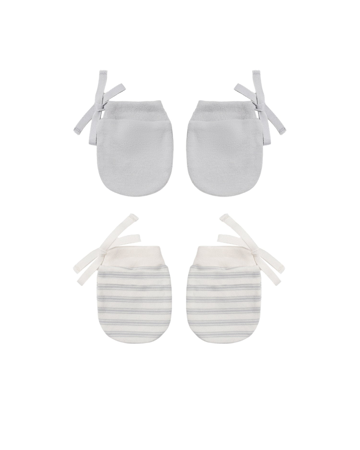 Quincy Mae No Scratch Mittens, Set Of 2 - Cloud Stripe, Cloud