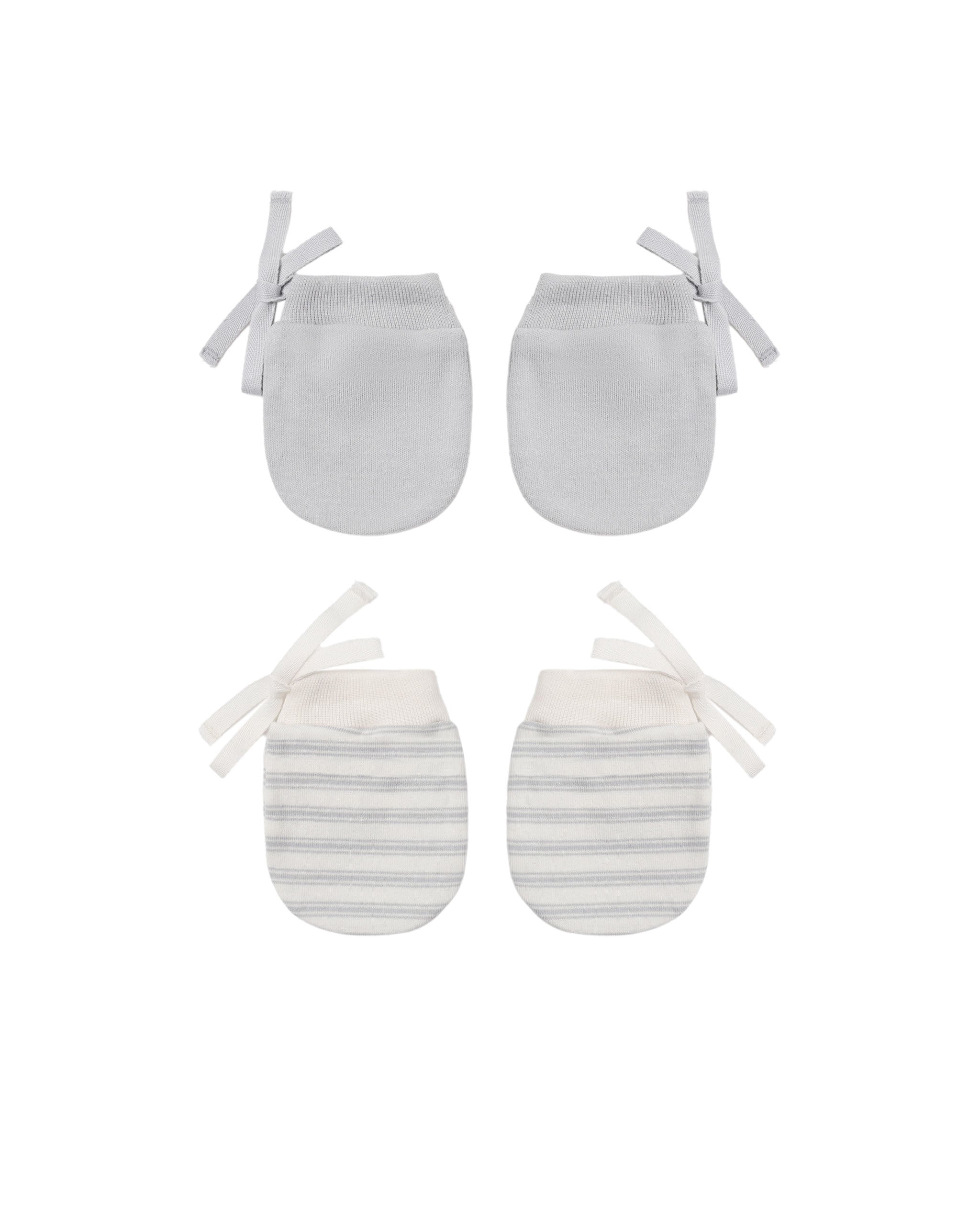 Quincy Mae No Scratch Mittens, Set Of 2 - Cloud Stripe, Cloud