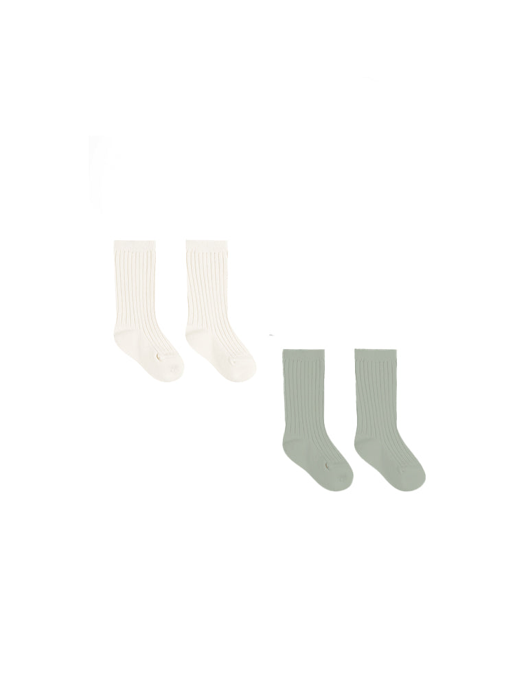 Quincy Mae Socks Set - Natural, Sage