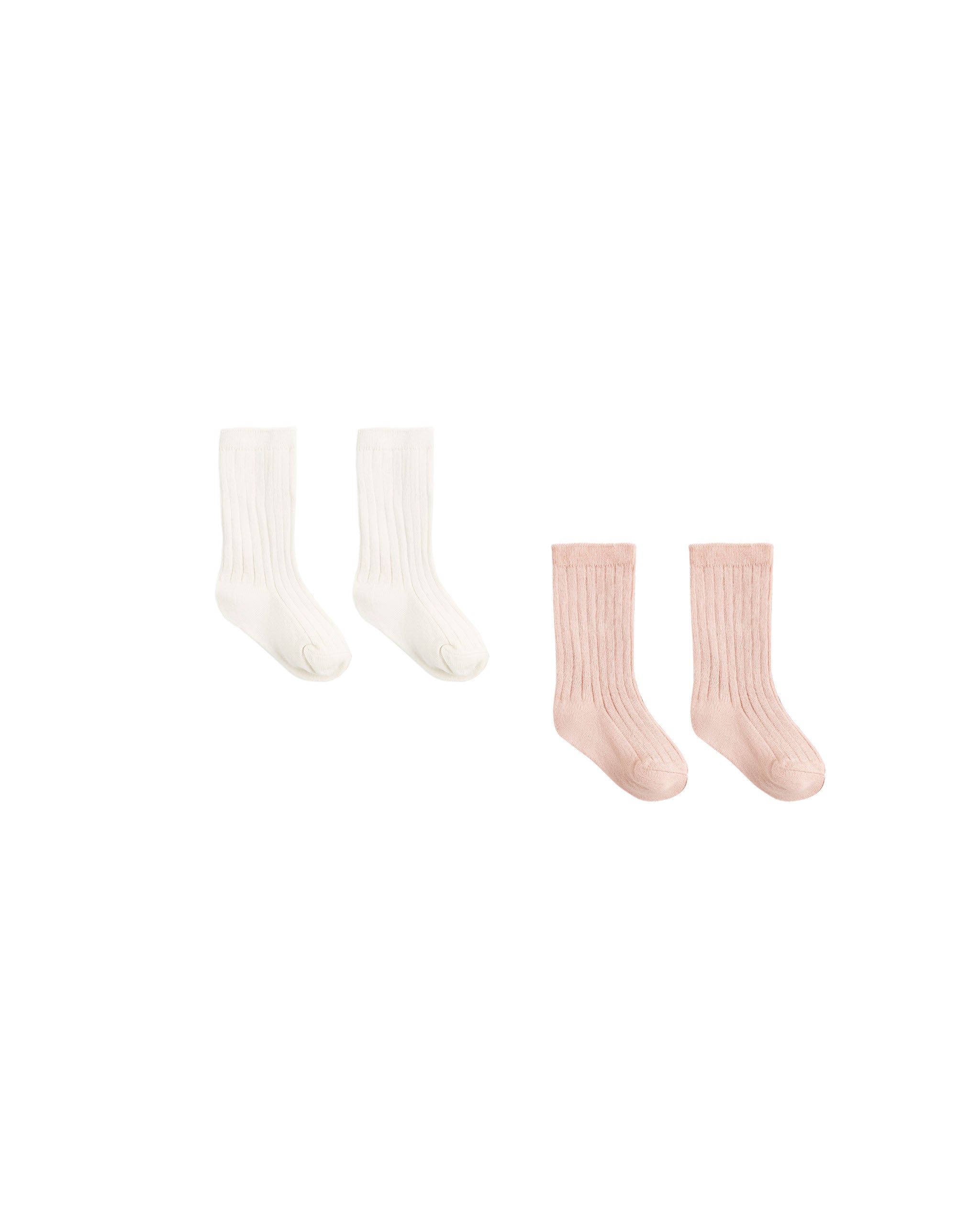 Quincy Mae Socks Set - Natural, Dusty Rose