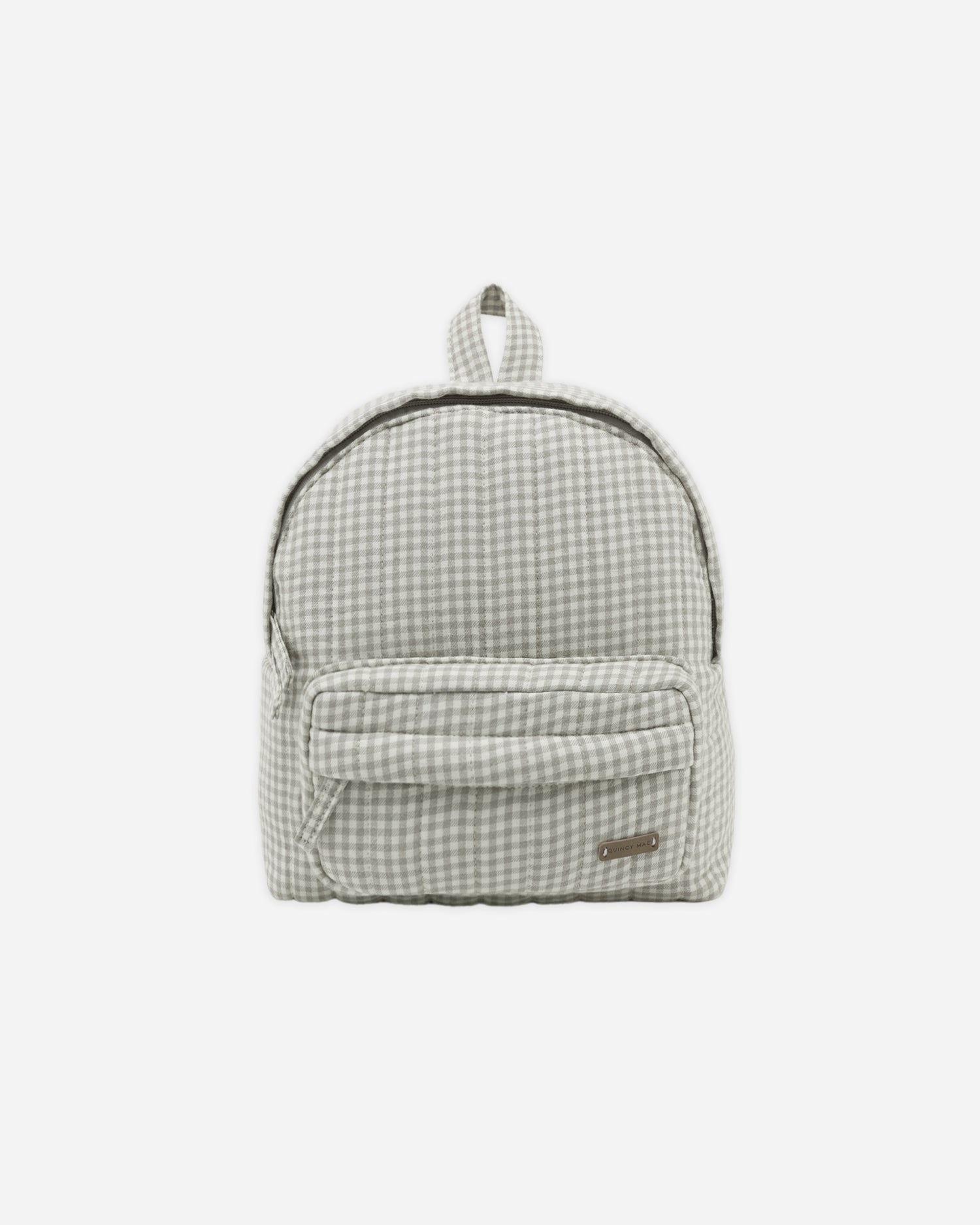 Quincy Mae Mini Backpack - Sage Gingham