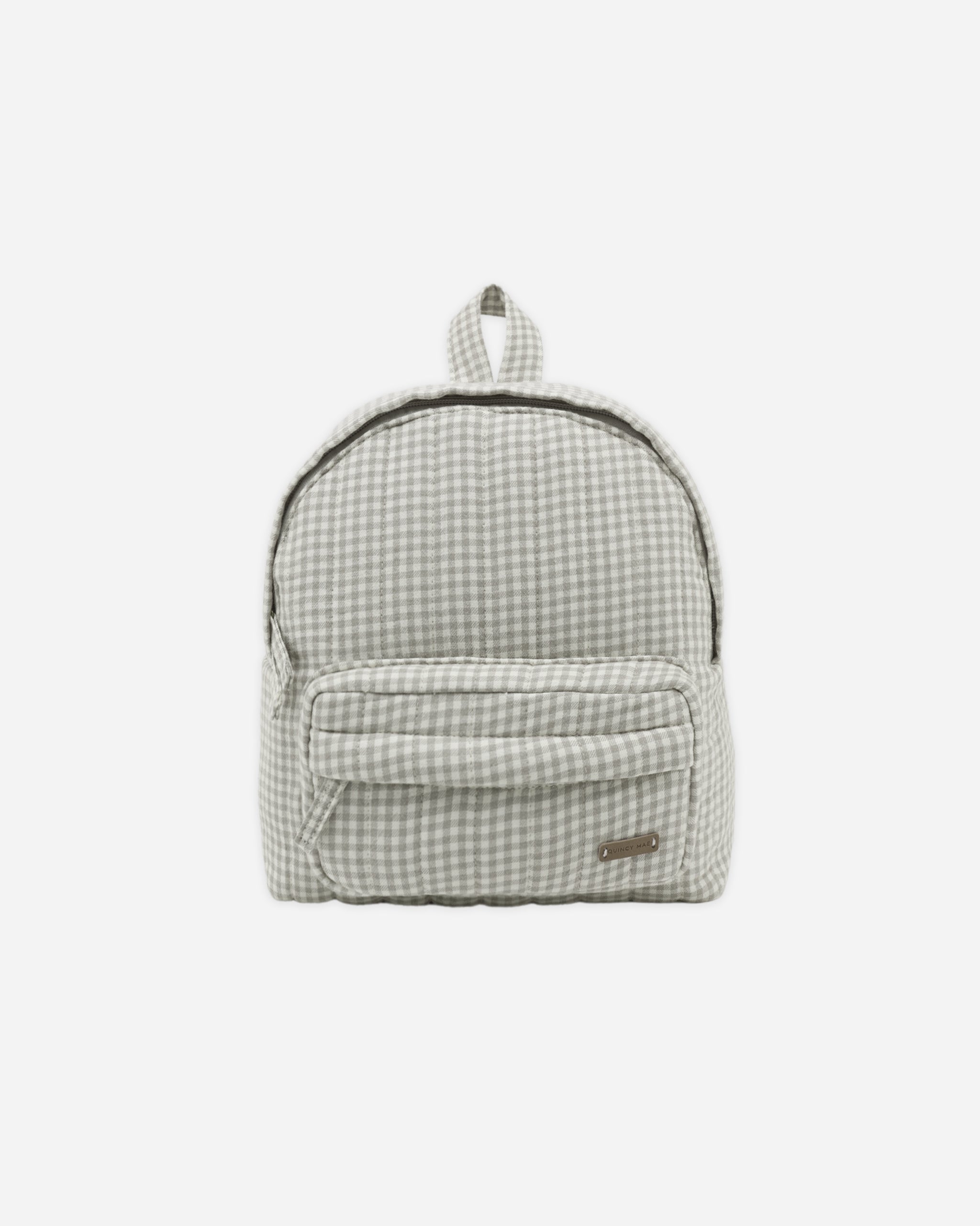 Quincy Mae Mini Backpack - Sage Gingham