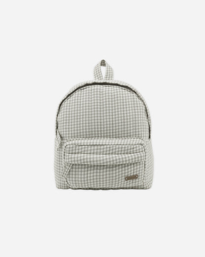 Quincy Mae Mini Backpack - Sage Gingham