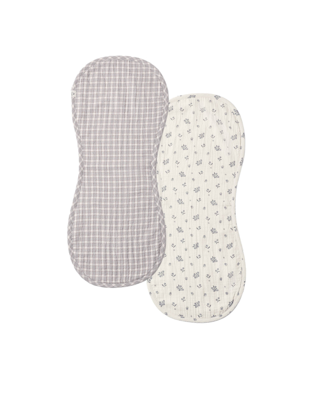 Quincy Mae Burp Cloth, 2 Pack - Winter Berry, Blue Gingham