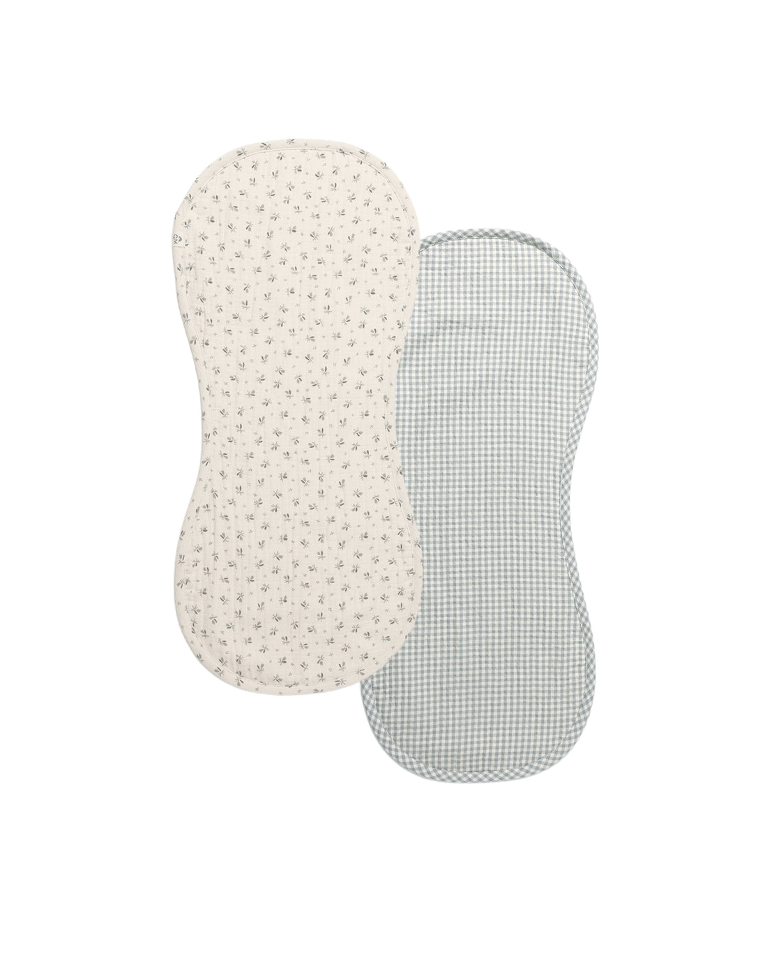 Quincy Mae Burp Cloth, 2 Pack - Bluebell, Blue Gingham