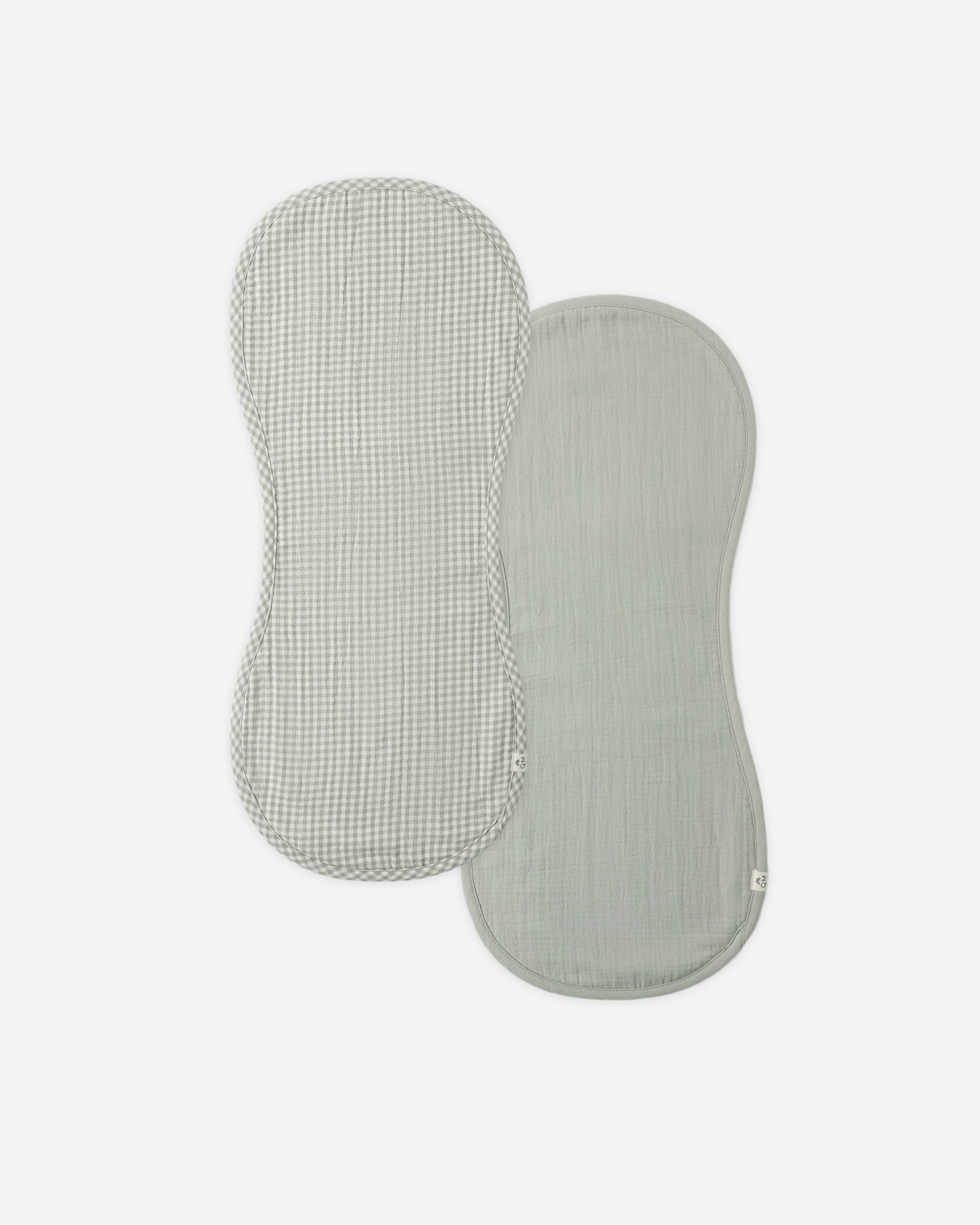 Quincy Mae Burp Cloth, 2 Pack - Sage Gingham, Sage