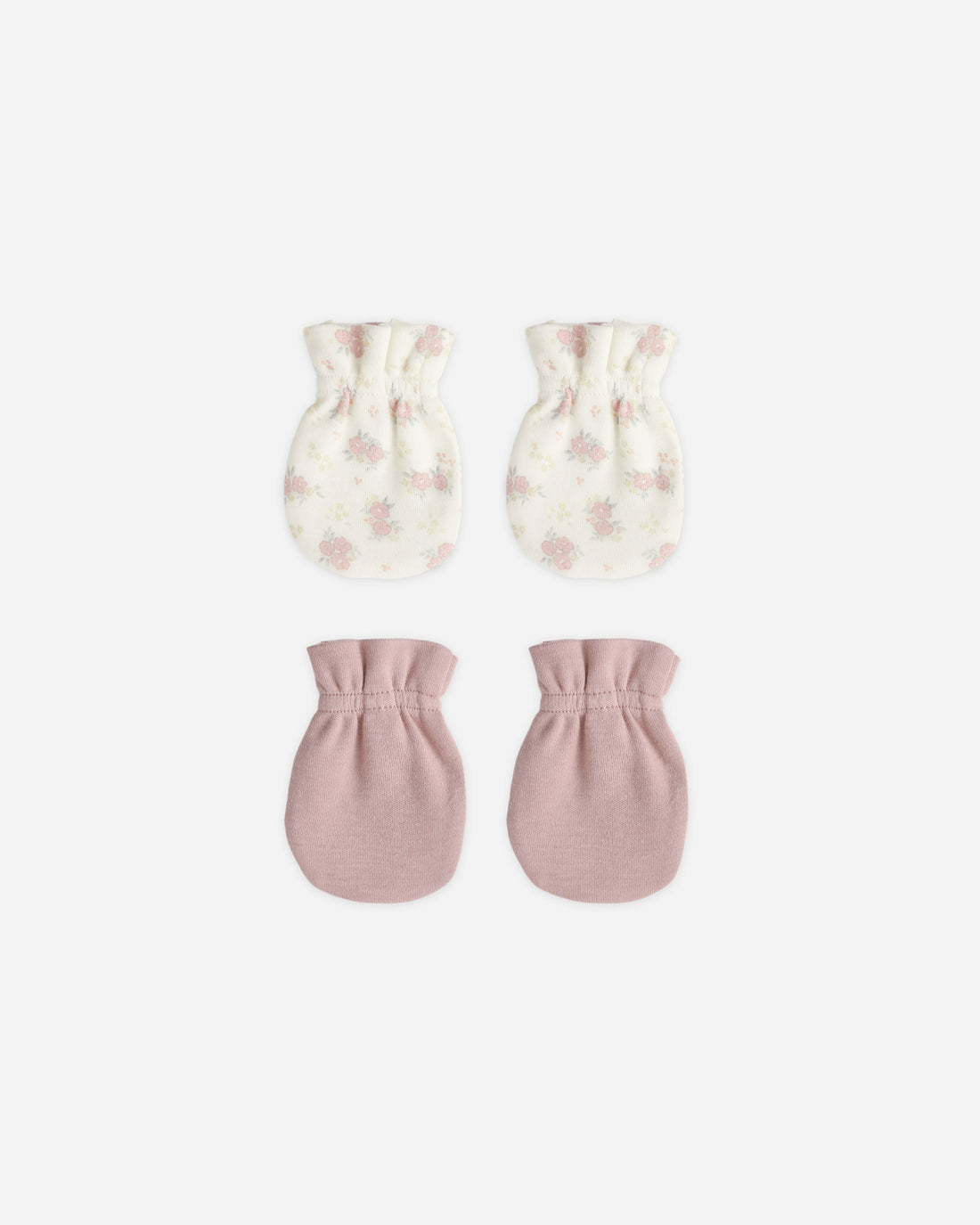 Quincy Mae No Scratch Mittens Set - Mauve, Flower Field
