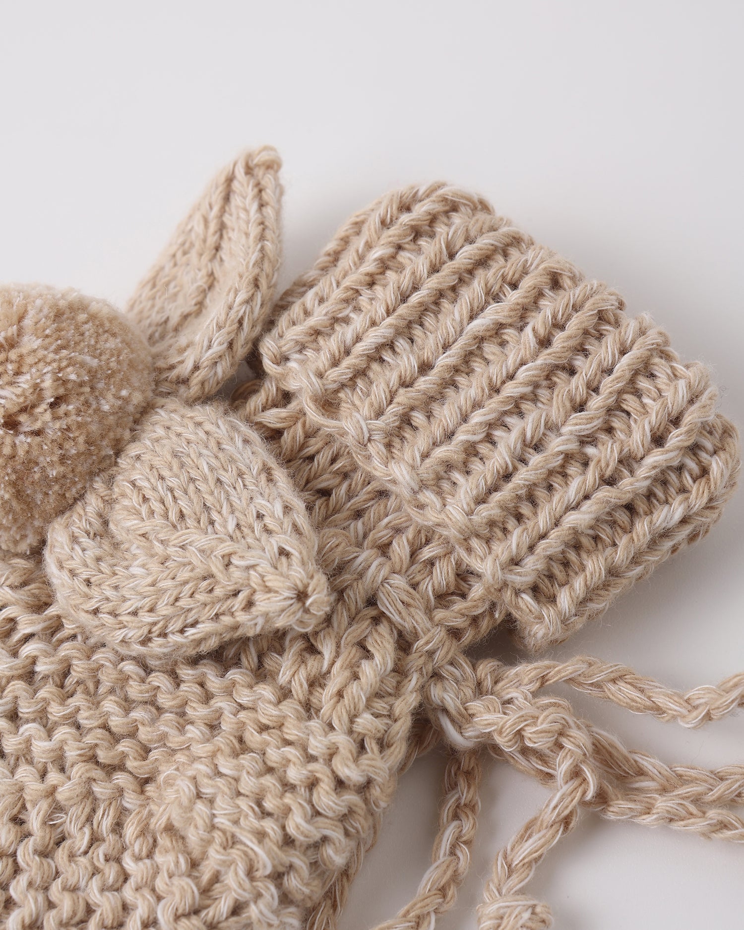 Quincy Mae Bunny Knit Booties - Heathered Latte