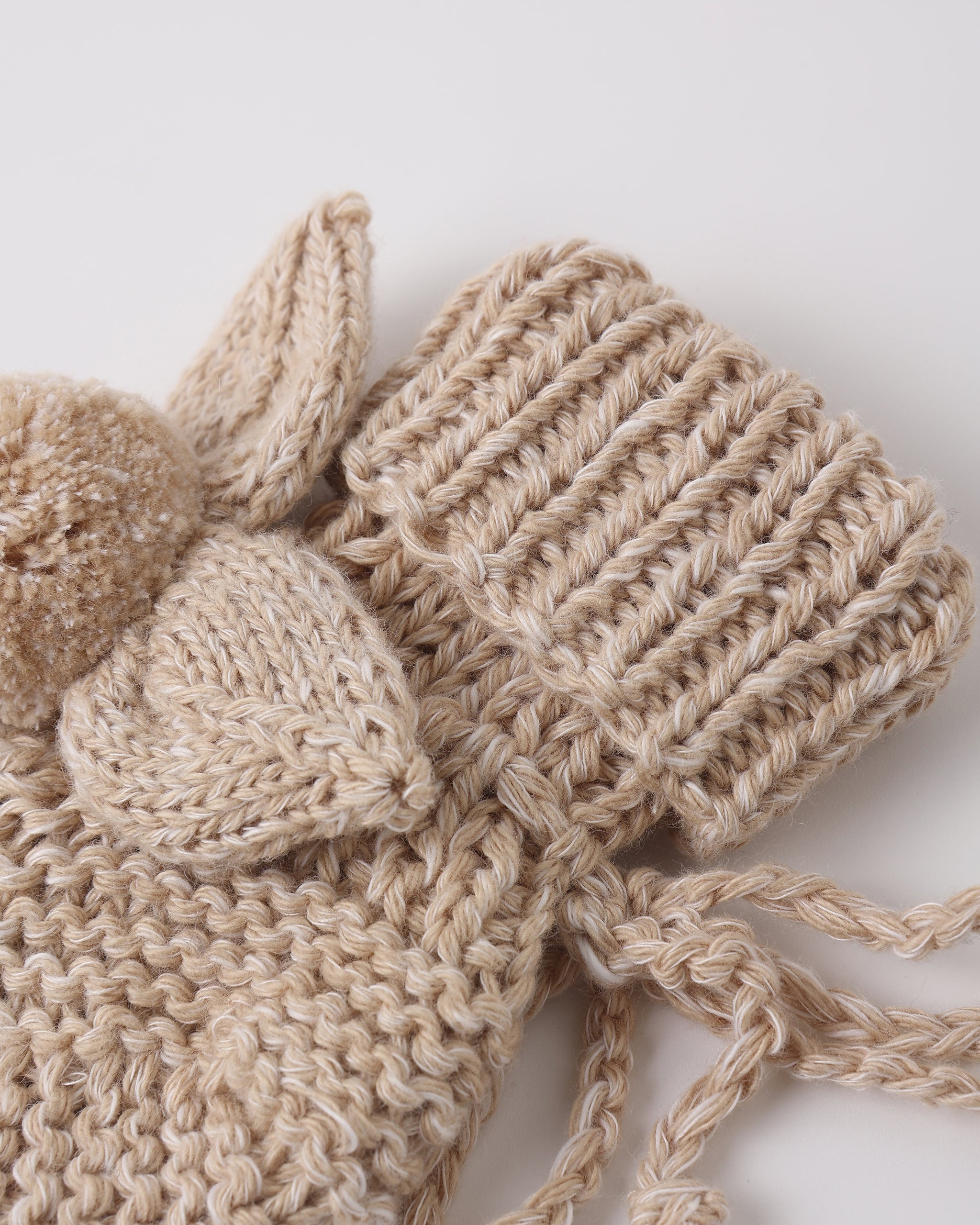 Quincy Mae Bunny Knit Booties - Heathered Latte