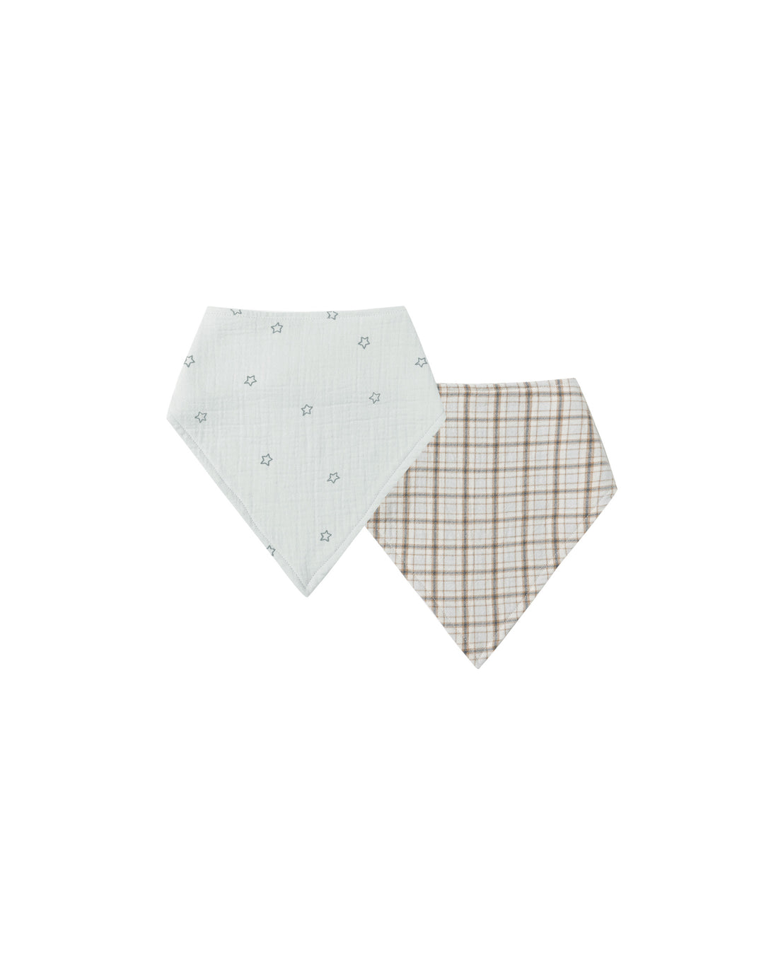Quincy Mae Bandana Scarf, 2 Pack - Blue Plaid, Twinkle