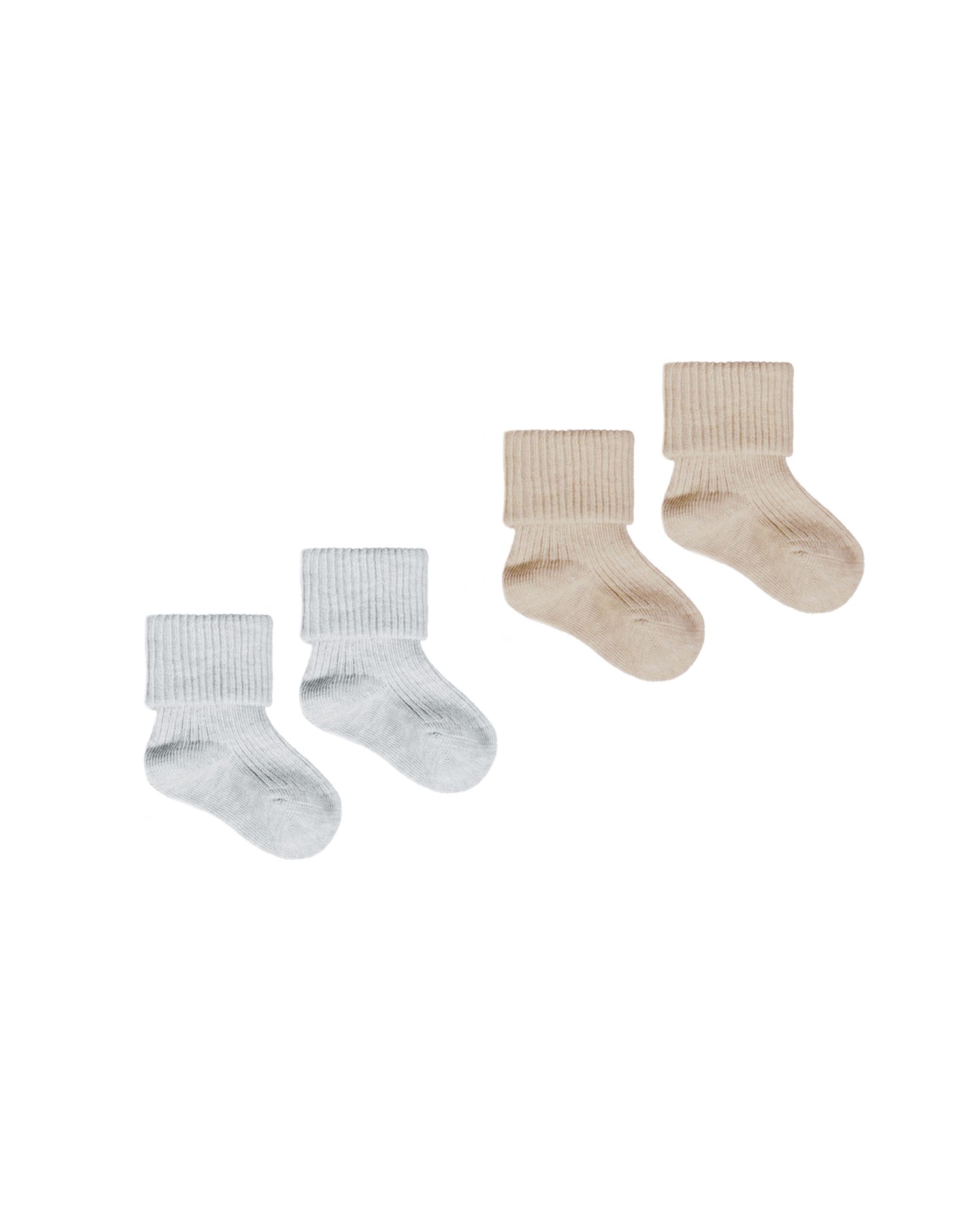 Quincy Mae Melange Socks - Taupe, Blue