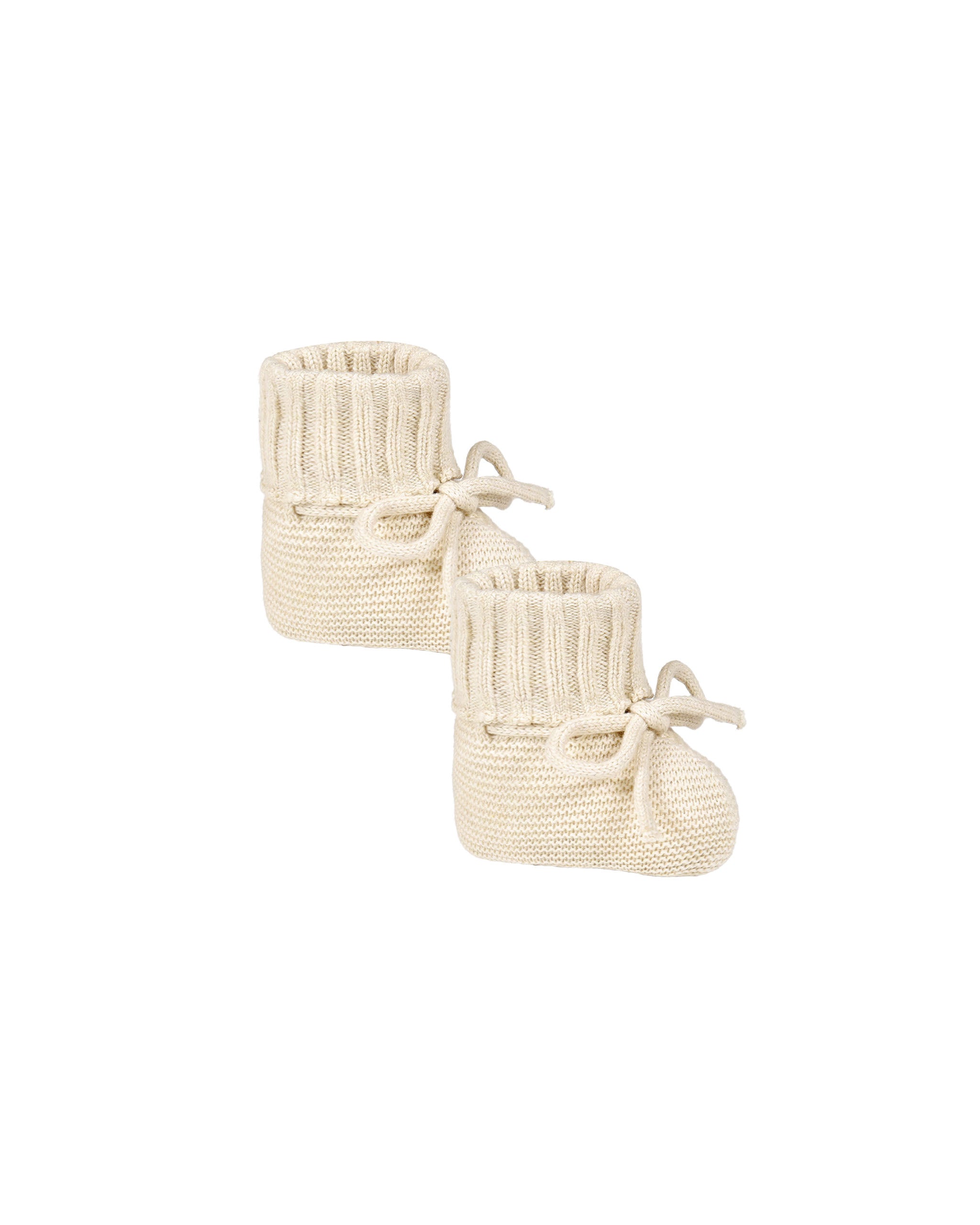 Quincy Mae Knit Booties - Heathered Natural