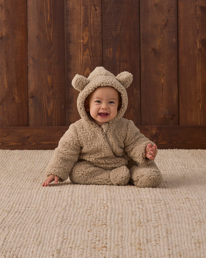 Quincy Mae Bear Jumpsuit - Latte