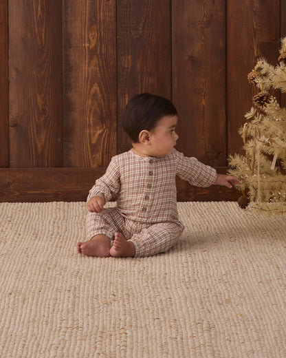 Quincy Mae Woven Jumpsuit - Christmas Plaid