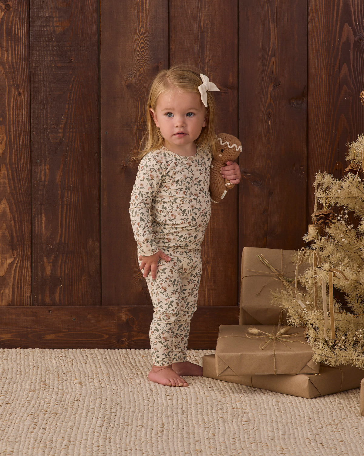 Quincy Mae Bamboo Pajama Set - Holiday Floral