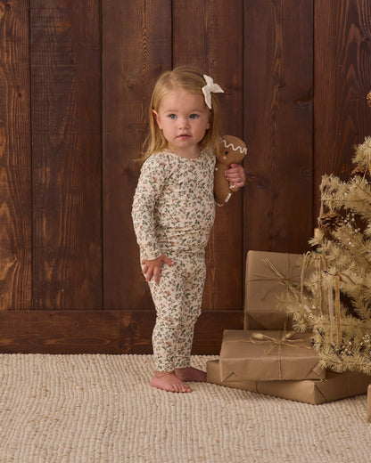 Quincy Mae Bamboo Pajama Set - Holiday Floral