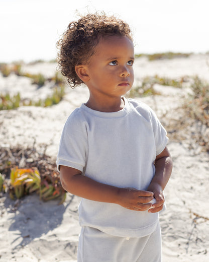 Quincy Mae Terry Tee + Pant Set - Sky
