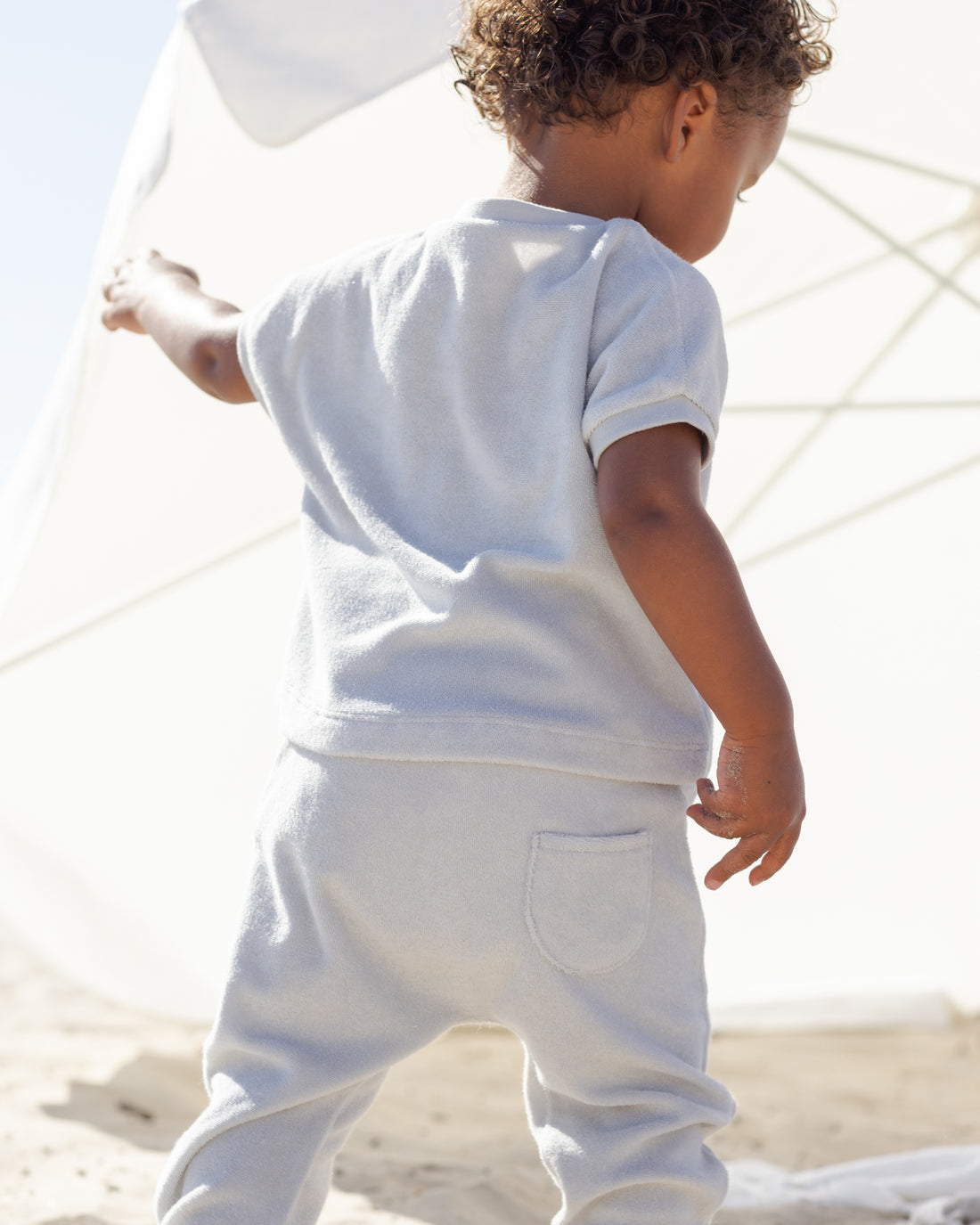 Quincy Mae Terry Tee + Pant Set - Sky