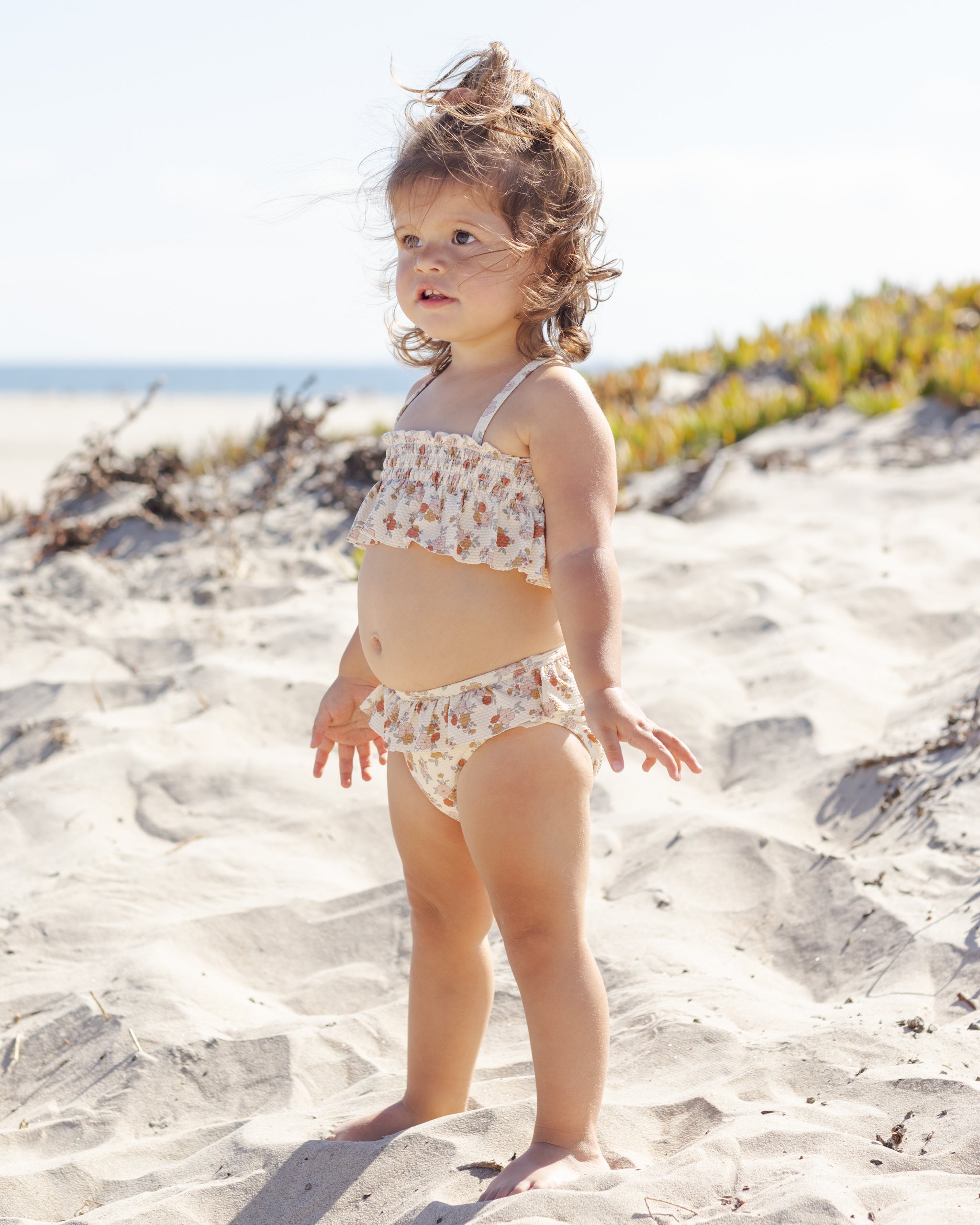 Quincy Mae Smocked Ruffle Bikini - Bloom