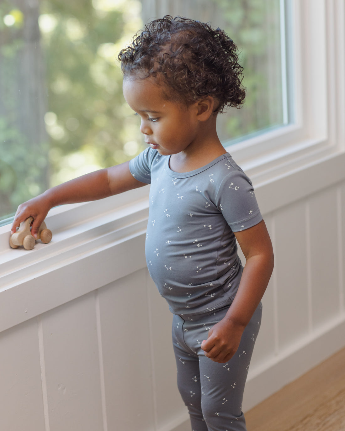 Quincy Mae Bamboo Short Sleeve Pajama Set - Starlight