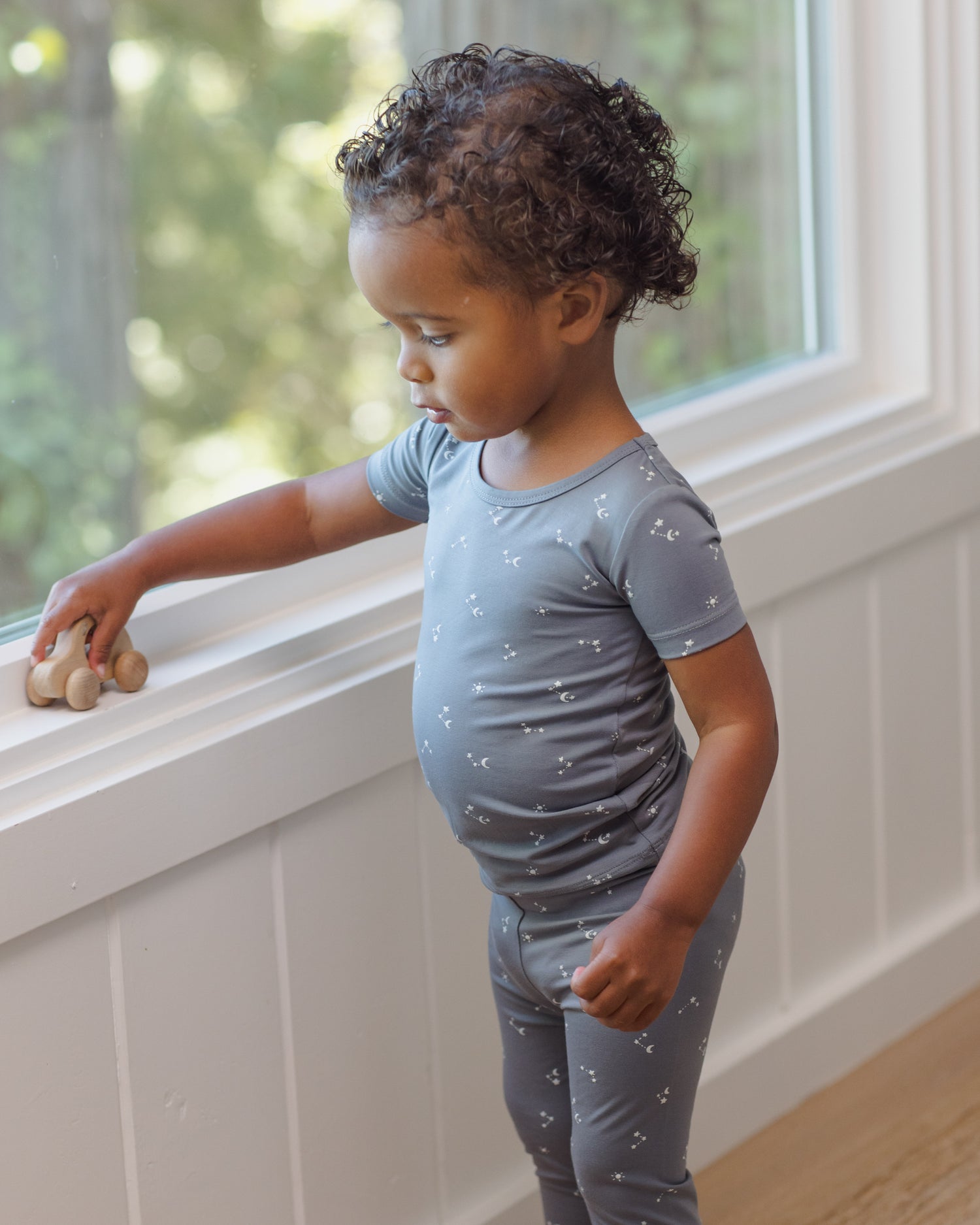 Quincy Mae Bamboo Short Sleeve Pajama Set - Starlight