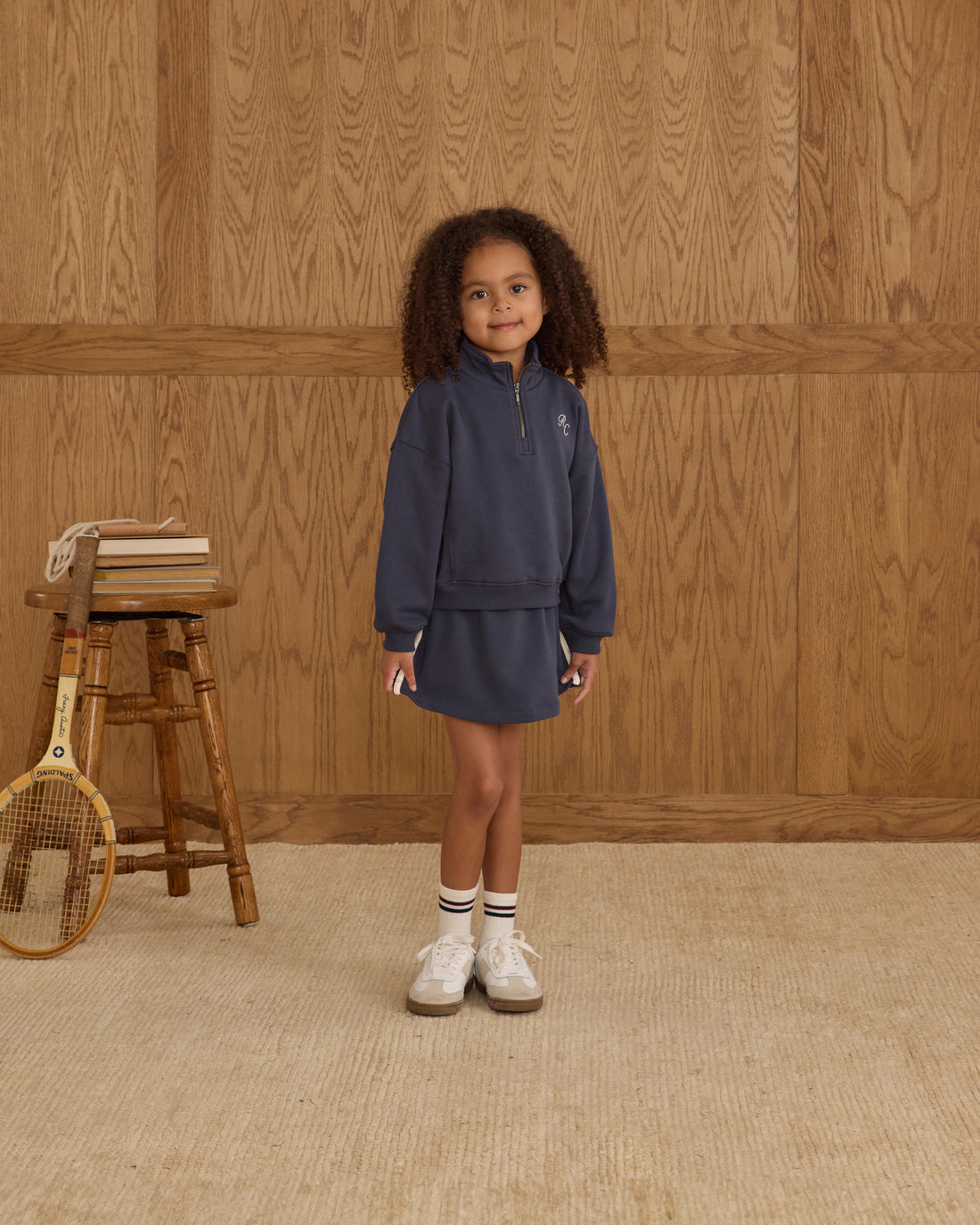 Rylee + Cru Play X Play  Half Zip Sweatshirt - Navy